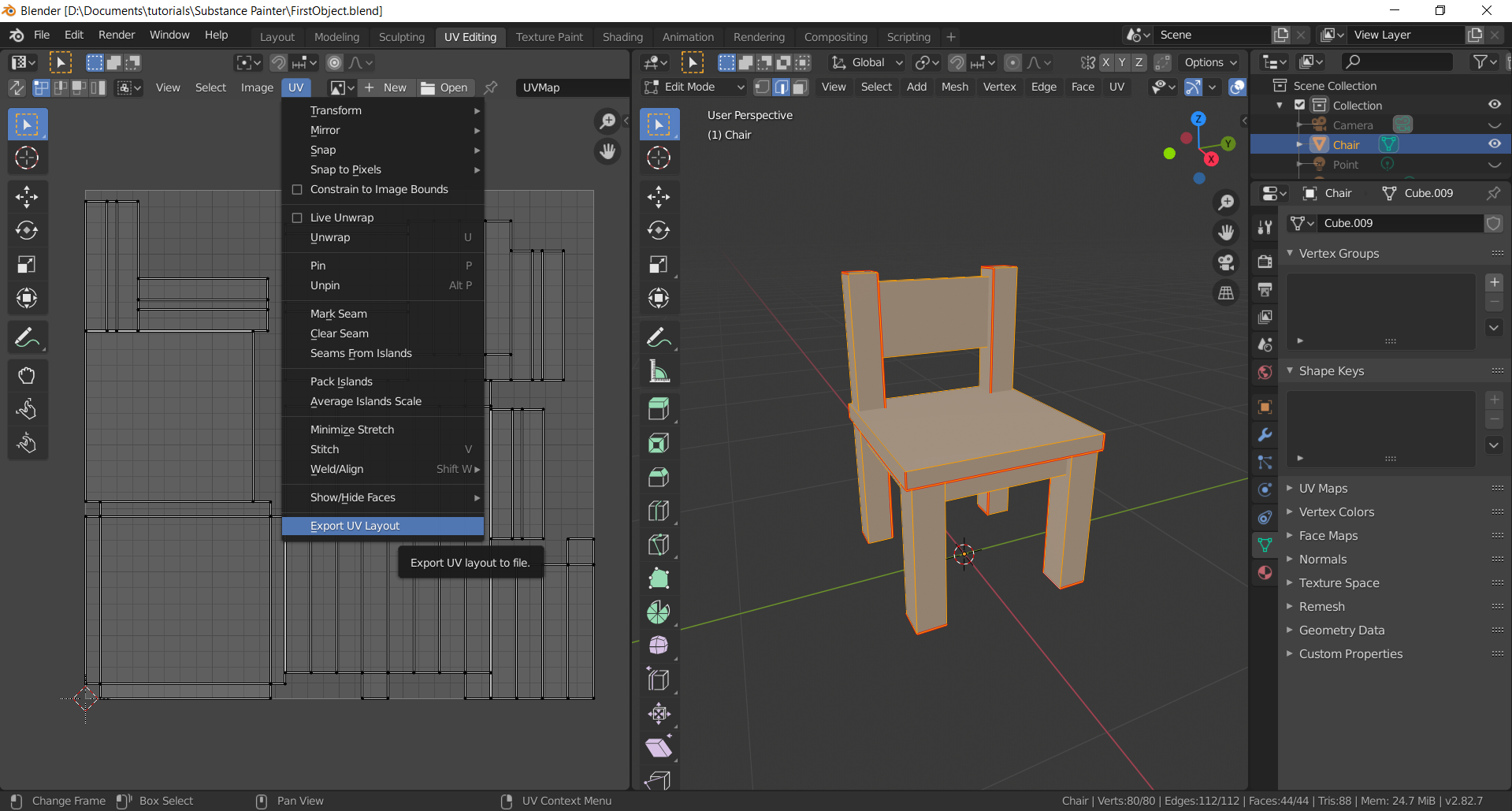 Blender - Export UV Layout