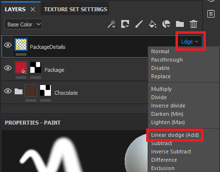 Substance Painter - Change Layer Blend Mode