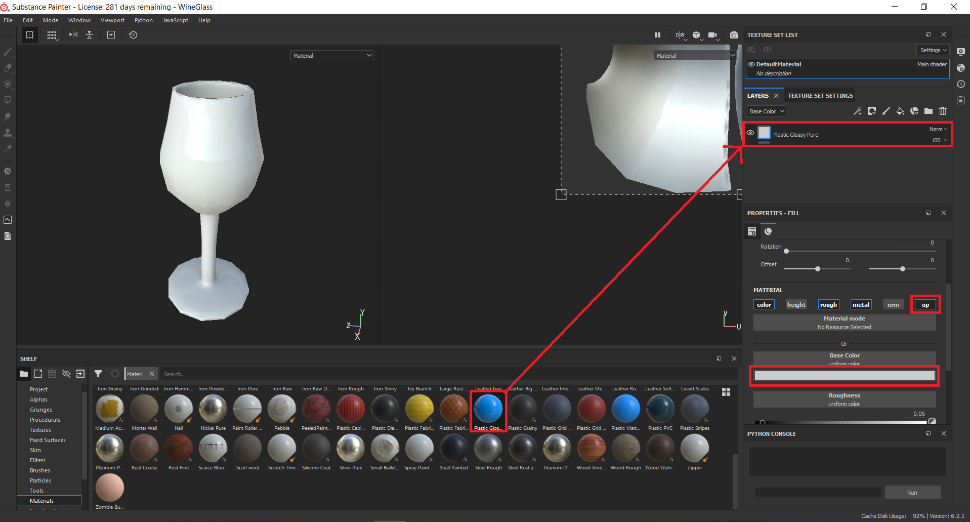 Substance Painter - Set Material With Opacity